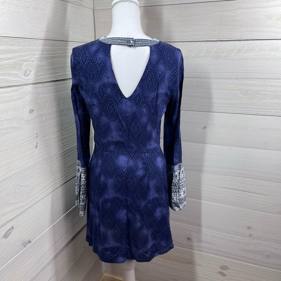 Vintage Havana Navy, Blue & White Print Dress M FREE SHIP - Picture 5 of 5
